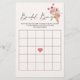 Bridal Bingo Ice Cream Floral Bridal Shower Game