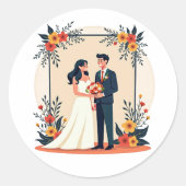 Bridal Bliss Wedding Sticker ラウンドシール (正面)