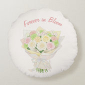 bridal bouquet bouquet of flowers pastel  ラウンドクッション (裏面)