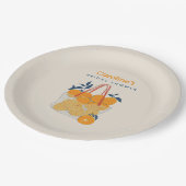 Bridal Branch & Lunch Watercolor Orange Juice ペーパープレート (アングル)