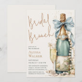 Bridal Brunch Champagne Bottle 招待状 (正面/裏面)