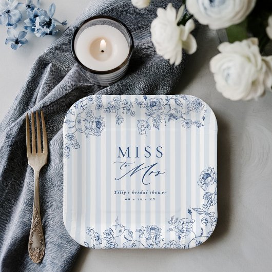 Bridal Brunch Dessert Plates Something Blue Party ペーパープレート