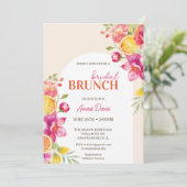 Bridal brunch Floral Citrus Bridal shower  招待状 (スタンド正面)