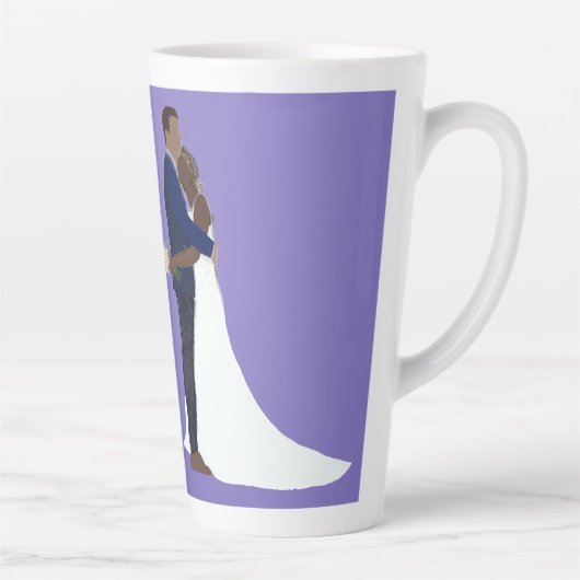 Bridal Couple, skin tones Variation 6 カフェラテマグ (右)