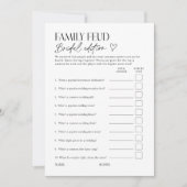 Bridal Feud Popular TV Game Show Trivia Card 招待状 (正面)