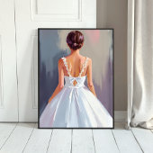 Bridal Gown | White Lace Dress Watercolor ポスター