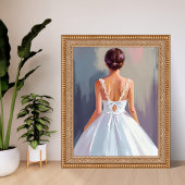 Bridal Gown | White Lace Dress Watercolor ポスター