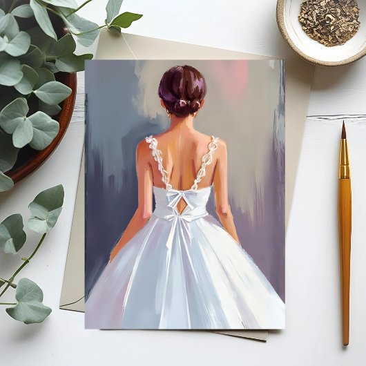 Bridal Gown | White Lace Dress Watercolor ポストカード