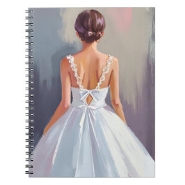 Bridal Gown | White Lace Dress Watercolor Wedding ノートブック