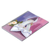 Bridal Heels | White Bow Rose Watercolor Wedding ノートブック (左側)