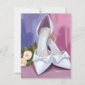 Bridal Heels | White Rose Watercolor Wedding Card (正面)