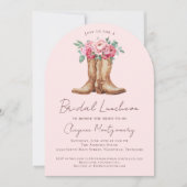 Bridal Luncheon Pink Floral Cowgirl Elegant Arch 招待状 (正面)