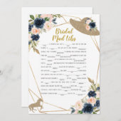 Bridal Mad Libs Horse Race Hat Theme Game 招待状 (正面/裏面)