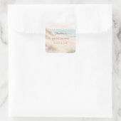 Bridal Shower beach coastal elegant スクエアシール (バッグ)