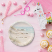 Bridal Shower beach coastal elegant ペーパープレート (パーティー)