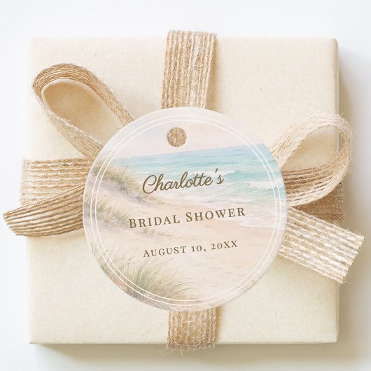 Bridal Shower beach coastal elegant DIY フェイバータグ
