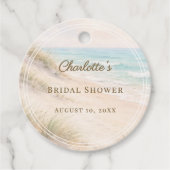 Bridal Shower beach coastal elegant DIY フェイバータグ (正面)