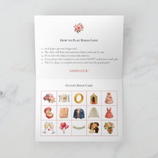 Bridal Shower Bingo Game Board2. Fun Party シーズンカード