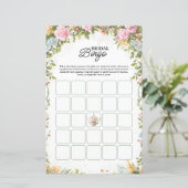 Bridal Shower Bingo Game Card Garden Party Theme (スタンド正面)