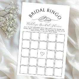 Bridal Shower Bingo Game with Rings Design