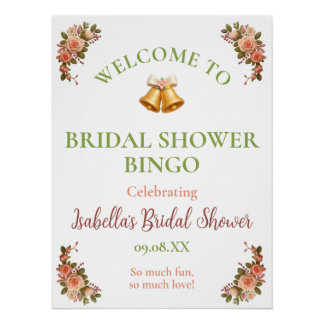 Bridal Shower Bingo Welcome Sign – Party Poster ポスター