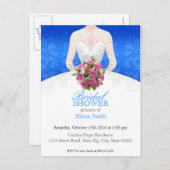 Bridal Shower blue invitation インビテーションポストカード (正面/裏面)