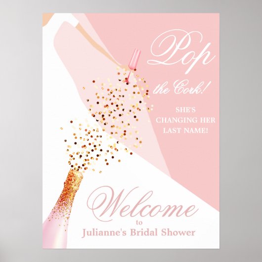 Bridal Shower Blush Pink Welcome Poster ポスター (正面)