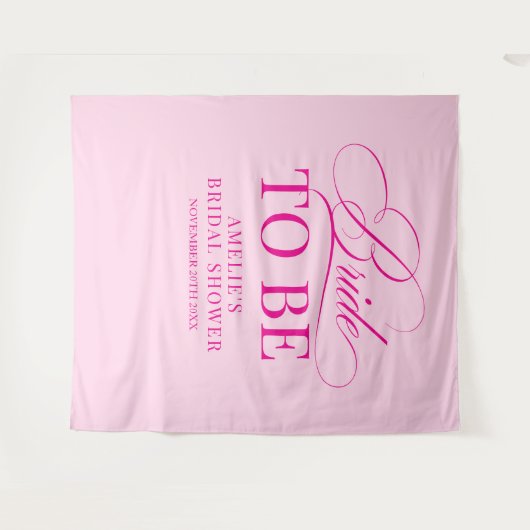 Bridal shower Bride to Be backdrop pink タペストリー (正面(横))