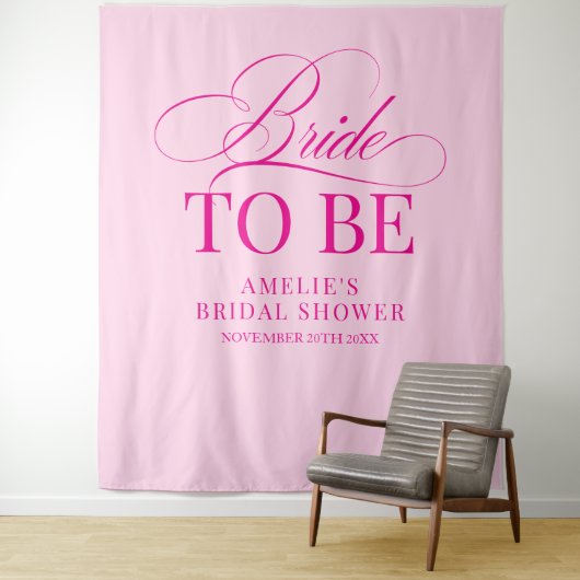 Bridal shower Bride to Be backdrop pink タペストリー (インサイチュ)