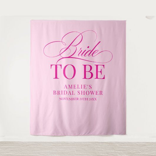 Bridal shower Bride to Be backdrop pink タペストリー (正面)