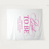 Bridal shower Bride to Be backdrop pink タペストリー (正面(横))