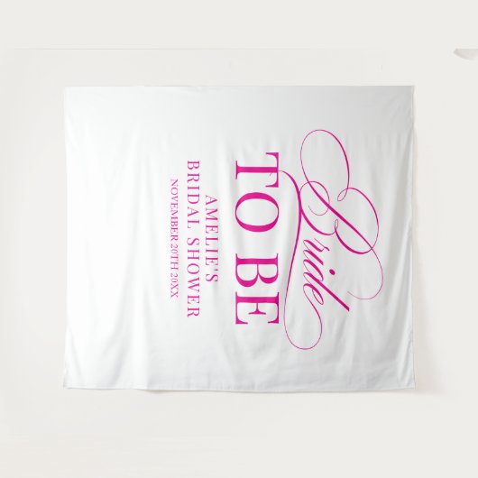 Bridal shower Bride to Be backdrop pink タペストリー (正面(横))