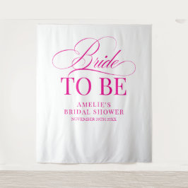 Bridal shower Bride to Be backdrop pink タペストリー