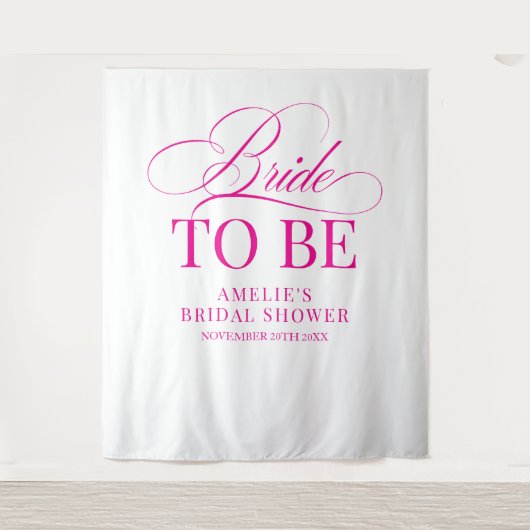 Bridal shower Bride to Be backdrop pink タペストリー (正面)