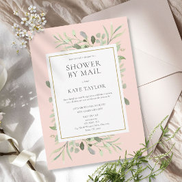 Bridal Shower By Mail Long Distance Greenery Pink 招待状