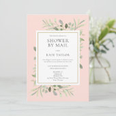 Bridal Shower By Mail Long Distance Greenery Pink 招待状 (スタンド正面)