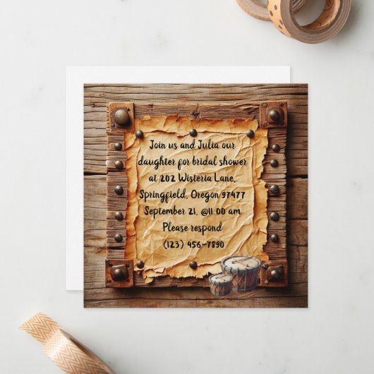 Bridal Shower Card ノートカード (正面/裏面インサイチュ)