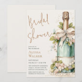 Bridal Shower Champagne Bottle 招待状 (正面/裏面)