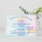 Bridal Shower Colorful Baked Macaron Cookies 招待状 (スタンド正面)