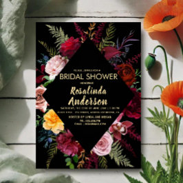 Bridal Shower Design Floral Barn Wood  招待状