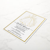 Bridal Shower dress and flowers 箔招待状 (回転した状態)