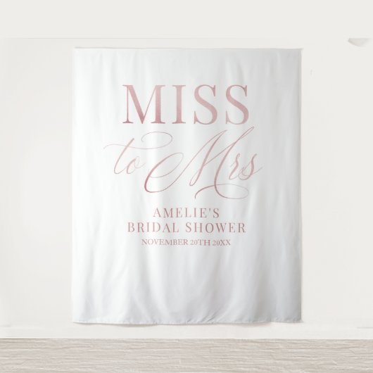 Bridal shower elegant rose gold backdrop タペストリー (正面)