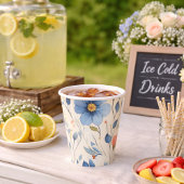 Bridal Shower Elegant Watercolor Blue Wildflower 紙コップ