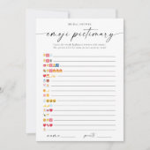 Bridal Shower Emoji Pictionary Game With Answers 招待状 (正面)