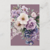 Bridal Shower Event Details Romantic Purple Floral エンクロージャーカード (裏面)