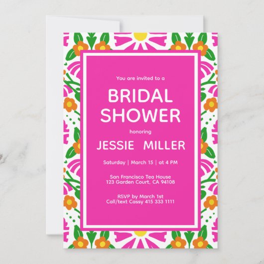 Bridal Shower Floral Celebration You’re Invited! 招待状 (正面)