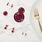 Bridal shower floral gold geometric burgundy name コンフェッティ (グループ)