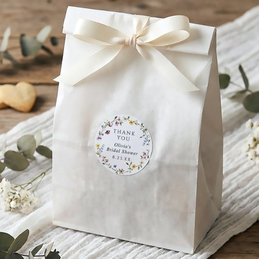 Bridal Shower Floral Wildflower Bloom Favor ラウンドシール