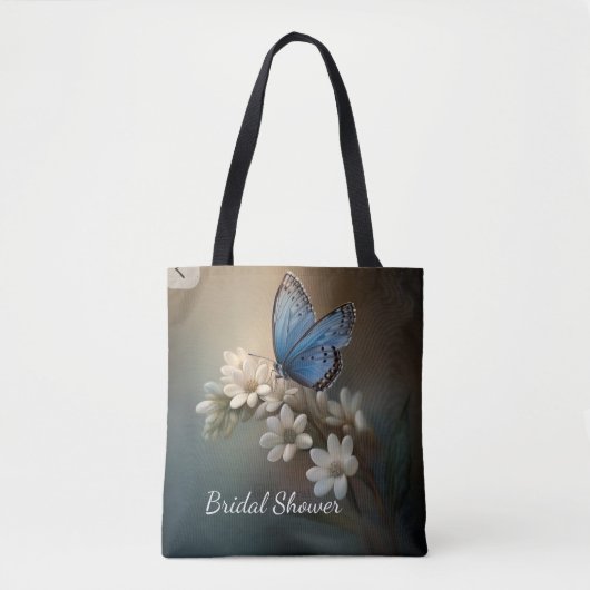 Bridal Shower Flower and Butterfly Custom Tote Bag トートバッグ (正面)