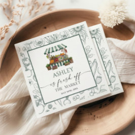 Bridal Shower Fresh Off The Market スタンダードカクテルナプキン